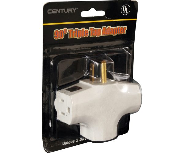 Cw3way 1 - 90 degree tri tap adapter, white