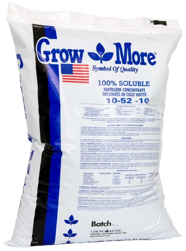 Gr35556 1 - grow more water soluble 10-52-10, 25 lbs