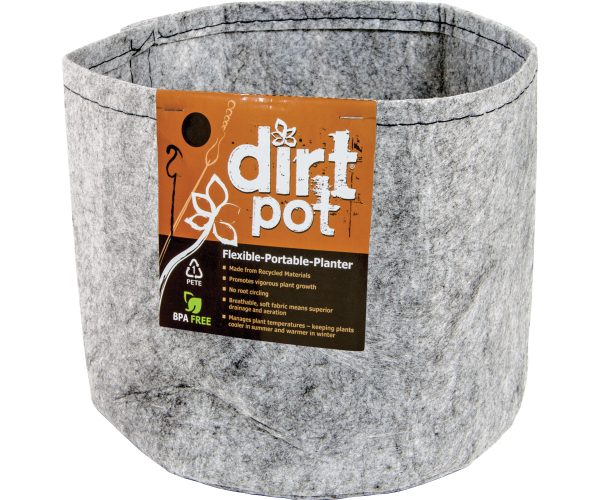 Hgdb3nh 1 - dirt pot flexible portable planter, grey, 3 gallon, no handles